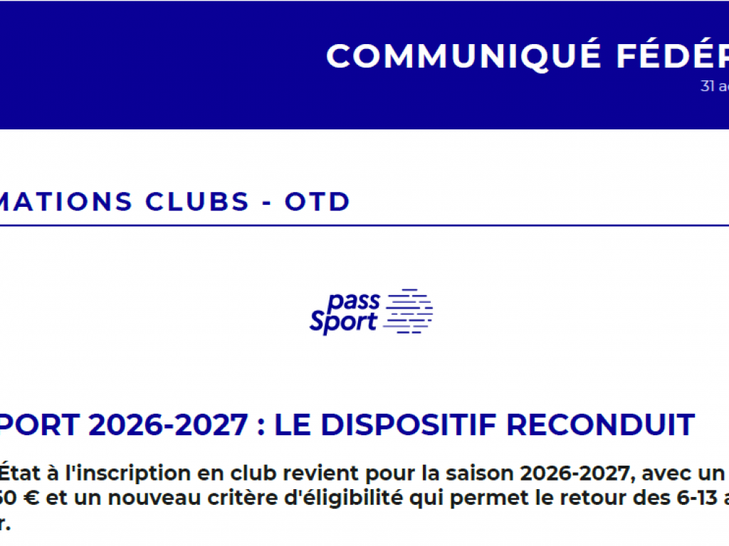 Image de l'actu 'Campagne Pass Sport'