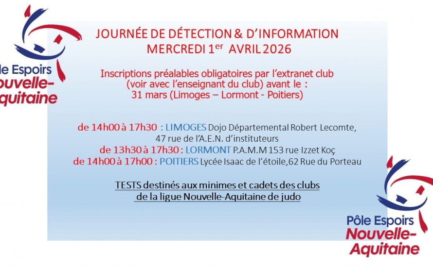 JOURNEE DETECTION PÔLE ESPOIRS NOUVELLE-AQUITAINE