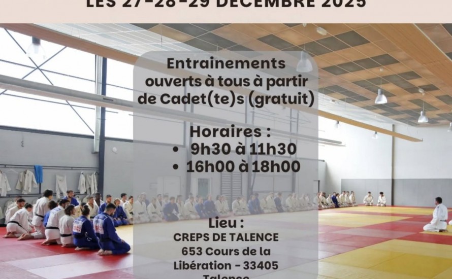 STAGE DU 27 AU 29 DECEMBRE - TALENCE